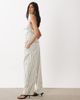 WeWoreWhat WeWoreWhat adjustable waist pants in brown and ivory stripes - part of a set-White - 3