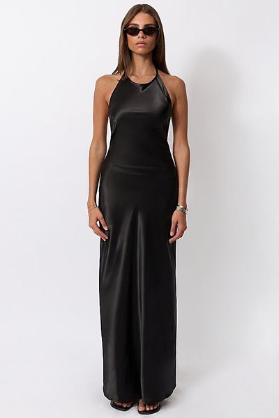 WeWoreWhat WeWoreWhat Backless Halter Dress in Black, Women's at Urban Outfitters