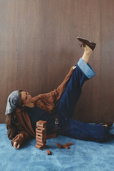 WeWoreWhat WeWoreWhat Baggy Cuff Jean in Raw Blue Wash, Women's at Urban Outfitters