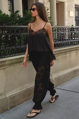 WeWoreWhat WeWoreWhat Balloon Lace Trouser Pant in Black, Women's at Urban Outfitters