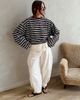 WeWoreWhat WeWoreWhat Boxy Oversized Striped Crew Neck Top in Esp. Baby Blue, Women's at Urban Outfitters - 1