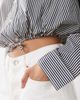 WeWoreWhat WeWoreWhat bubble button up poplin shirt in navy - 3