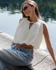 WeWoreWhat WeWoreWhat Cape Bubble Top in White, Women's at Urban Outfitters - 1