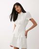 WeWoreWhat WeWoreWhat cinched button up top in white polka dots - 1