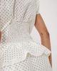 WeWoreWhat WeWoreWhat cinched button up top in white polka dots - 4