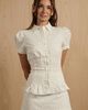 WeWoreWhat WeWoreWhat Cinched Button Up Top in White/Black, Women's at Urban Outfitters - 1