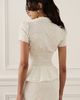 WeWoreWhat WeWoreWhat Cinched Button Up Top in White/Black, Women's at Urban Outfitters - 4