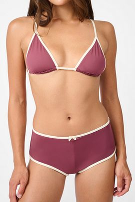 WeWoreWhat WeWoreWhat Cooper Bikini Top in Plum/Antq White, Women's at Urban Outfitters