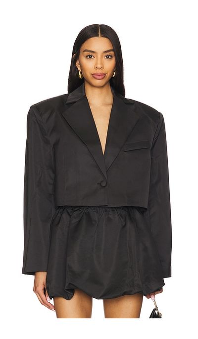 WeWoreWhat WeWoreWhat Cropped Satin Blazer