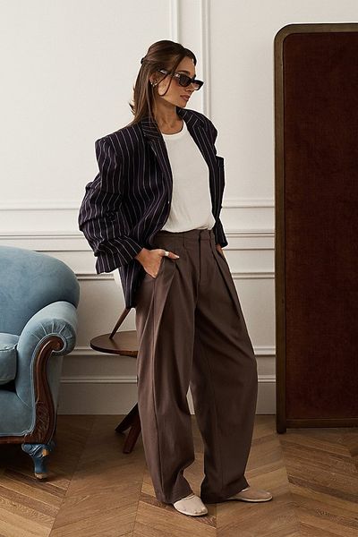 WeWoreWhat WeWoreWhat Double Belt Trouser Pant in Iron, Women's at Urban Outfitters