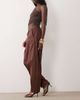 WeWoreWhat WeWoreWhat drawstring waist pull on balloon pants in deep brown - 2
