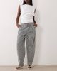WeWoreWhat WeWoreWhat drawstring waist pull on balloon pants in navy stripe - 1