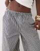 WeWoreWhat WeWoreWhat drawstring waist pull on balloon pants in navy stripe - 4