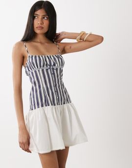WeWoreWhat WeWoreWhat dropped waist dress in navy-Multi