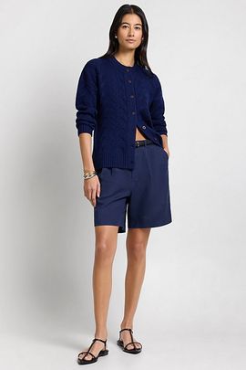 WeWoreWhat Onia Fitted Cable Knit Cardigan in Natural Melange, Women's at Urban Outfitters