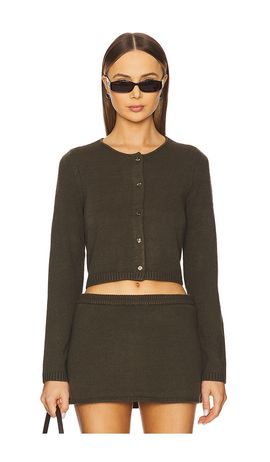 WeWoreWhat WeWoreWhat Fitted Crewneck Cardigan