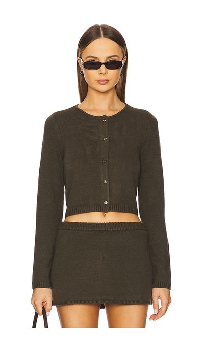 WeWoreWhat WeWoreWhat Fitted Crewneck Cardigan