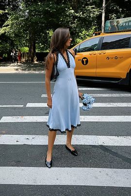 WeWoreWhat WeWoreWhat Halter Midi Dress in Cashmere Blue, Women's at Urban Outfitters
