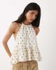 WeWoreWhat WeWoreWhat halter neck top in ivory and almond polka dots-White - 2