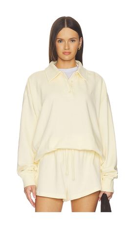 WeWoreWhat WeWoreWhat Henley Pull Over Sweatshirt