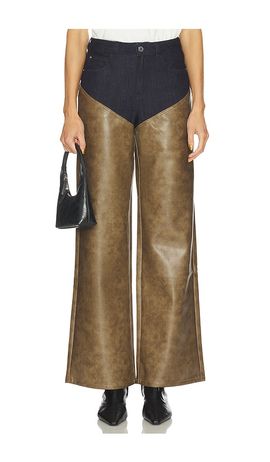 WeWoreWhat WeWoreWhat High Rise Straight Leg Two Toned