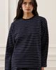 WeWoreWhat WeWoreWhat Long Sleeve Boxy Shirt in Dark Navy Ivory, Women's at Urban Outfitters - 1