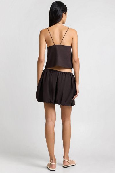 WeWoreWhat WeWoreWhat Onia Air Linen Bubble Mini Skirt in Espresso, Women's at Urban Outfitters