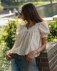 WeWoreWhat WeWoreWhat Puff Sleeve Baby Doll Top in Gingham Soybean, Women's at Urban Outfitters - 1