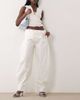 WeWoreWhat WeWoreWhat pull on fold over pants in ivory-White - 1