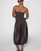 WeWoreWhat WeWoreWhat Ribbed Leather Bubble Midi Dress in Vintage Espresso, Women's at Urban Outfitters - 3