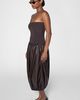 WeWoreWhat WeWoreWhat Ribbed Leather Bubble Midi Dress in Vintage Espresso, Women's at Urban Outfitters - 5