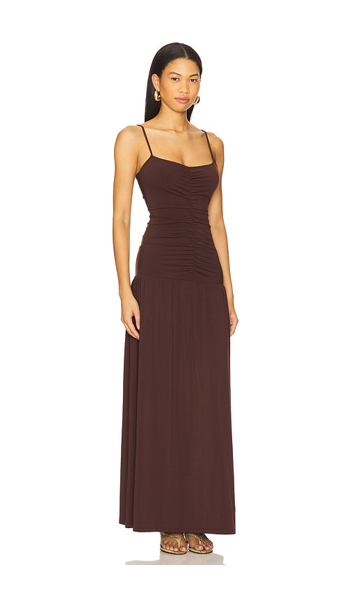 strapless corset ruched dress weworewhat Ruffle Corset Maxi Dress by WEWOREWHAT