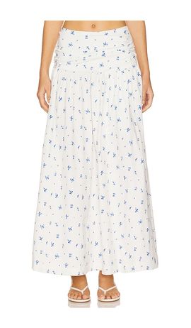 WeWoreWhat WeWoreWhat Ruched Waist Midi Skirt