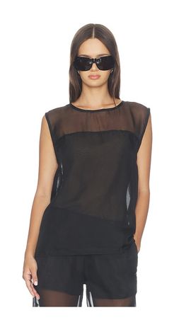 WeWoreWhat WeWoreWhat Sheer Boxy Tank Top