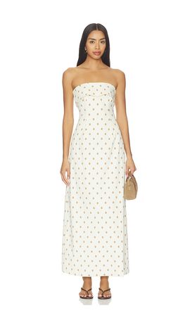 WeWoreWhat WeWoreWhat Strapless Fold Over Midi Dress
