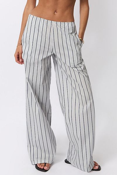 WeWoreWhat WeWoreWhat Stretch Pull On Pant in Grey/Navy, Women's at Urban Outfitters