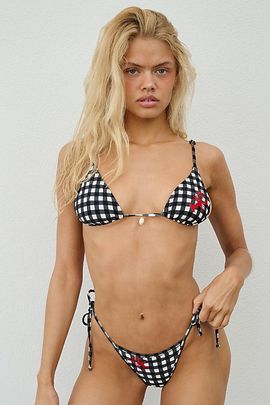 WeWoreWhat WeWoreWhat Tie Bottom in Black/White, Women's at Urban Outfitters