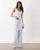 WeWoreWhat WeWoreWhat tie waist pants mix and match in blue stripe - part of a set - 1