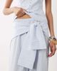 WeWoreWhat WeWoreWhat tie waist pants mix and match in blue stripe - part of a set - 3