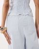 WeWoreWhat WeWoreWhat tie waist pants mix and match in blue stripe - part of a set - 4