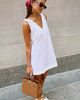 WeWoreWhat WeWoreWhat V-Neck Lace Poplin Mini Dress in White, Women's at Urban Outfitters - 2