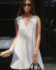 WeWoreWhat WeWoreWhat V-Neck Lace Poplin Mini Dress in White, Women's at Urban Outfitters - 4