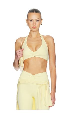 WeWoreWhat WeWoreWhat V Neck Halter Bra