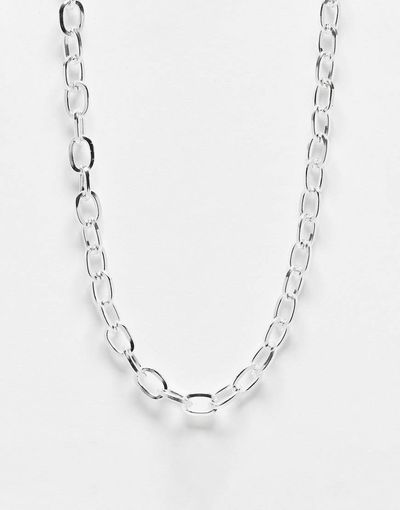 WFTW WFTW checkerboard tag chain necklace in silver