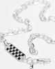 WFTW WFTW checkerboard tag chain necklace in silver - 2