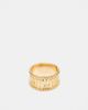 WFTW WFTW embossed band ring with bead detail in gold - 1