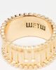 WFTW WFTW embossed band ring with bead detail in gold - 2