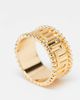 WFTW WFTW embossed band ring with bead detail in gold - 3