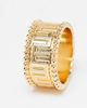 WFTW WFTW embossed band ring with bead detail in gold - 4