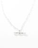 WFTW WFTW figaro chain necklace with T bar pearl pendant in silver - 2